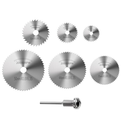 7 Pcs HSS Saw Blades Cutting Wheel Set, 3.17mm Mandrel - style: HSS 6+1