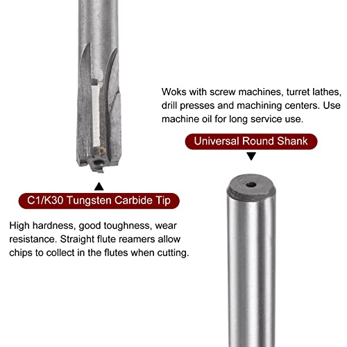 HARFINGTON Chucking Reamer 10.9mm H7 C1/K30 Carbide Tip Precision Straight Flutes Round Shank Lathe Machine Milling Cutter - size: 10.9mm