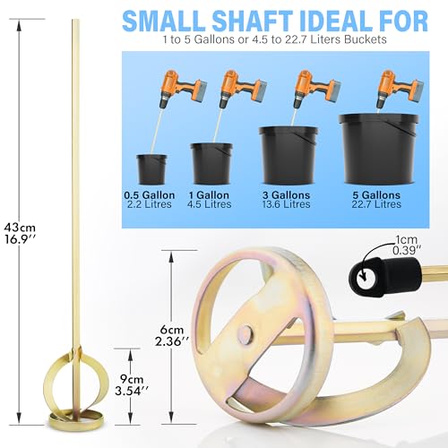 Paint Mixer for Drill, 1-5 Gallon Bucket, Paint Stirrer for Drill - size: 5 Gallon (Small Head)