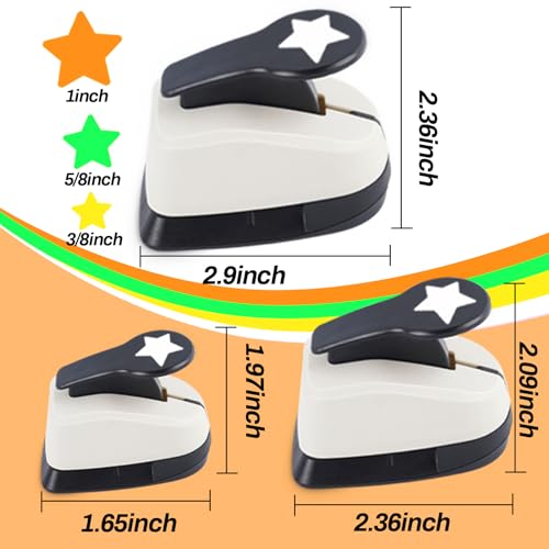 Star Hole Punch, Star Punch, Stars Paper Punches, 1'', 5/8'', 3/8'' Punches