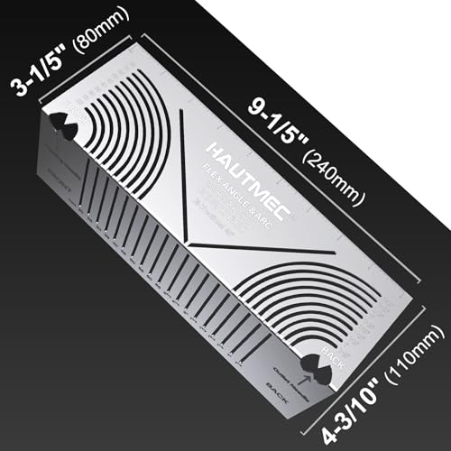 HAUTMEC Flex Angle & Arc Marking Tool, Multi-functional Square Tube Scriber for Square Tube, Right Angle Ruler with 5 PCS Marking Pen (Small Size 20-65) - HT0457 - style: Small Size