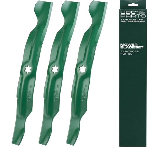 UDC Parts 742-04056 Mower Blades Replacement for Cub Cadet 50 Inch, 3 Pack - size: 17-3⁄4 - 6 point star