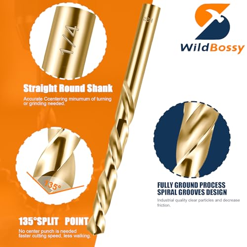 Cobalt Left Hand Drill Bit Set (1/16"-1/4") 13PCS