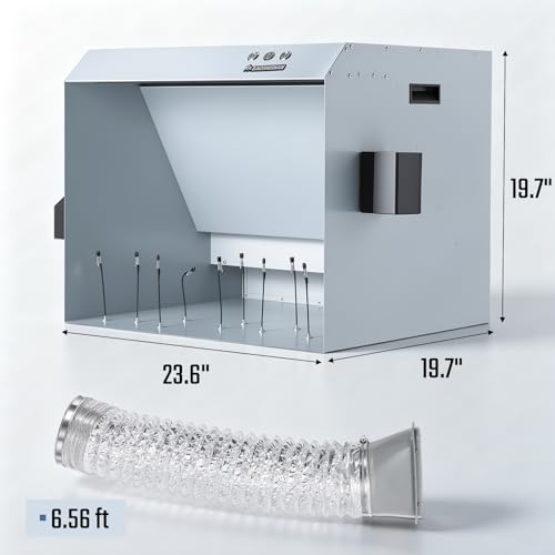 BAOSHISHAN Airbrush Spray Booth, 500 CFM Negative Pressure Airbrush Paint Booth, 24" x 20" x 18" Integrated Exhaust System for Indoor Model and Crafts Painting (500 CFM)