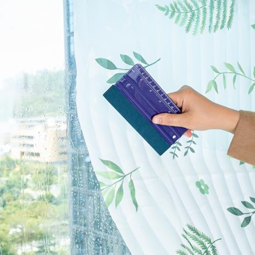 FOSHO Purple Felt Squeegee Vinyl Wrap Tool, Built-in Ruler 6"x3" Scratch-Free Vinyl Scraper for Sticker, Decal, Craft and Wallpaper Application Window Tint Tool - size: 6-inch