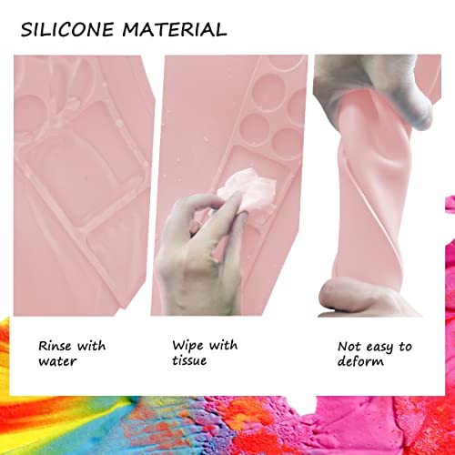 SHNOKER Silicone Craft Mat 21.7"x17.7" Super Large Silicone Painting Mat with 1 Magnetic Cup and Color Palette for Kids and Artist (Pink) - color: Pink
