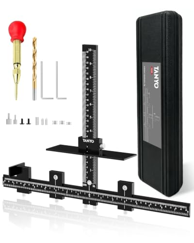 Precision Cabinet Hardware Jig for Woodworking – Adjustable & Durable - color: Black
