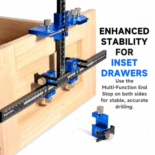 Cabinet Hardware Jig, Cabinet Drawer Pull Jig, Cabinet Pull Template Tool - color: Blue-black