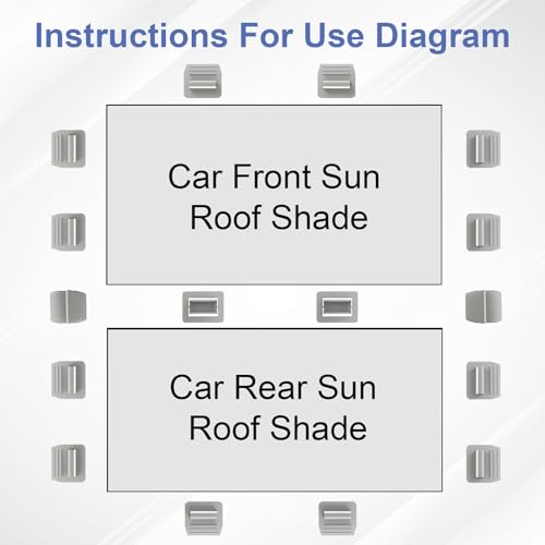 Model Y Sunshade Clips, Roof Sun Shade Insert Fasteners Gray - color: Grey & 16 Pcs