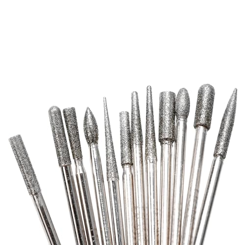 ILOVETOOL 30Pcs Diamond Drill bits Burr Set, 1/8 Inch Shank for Dremel, for Glass, Ceramic, Stone, Jewelry Making - Engraving, Carving, Polishing Bits - size: Shank 3mm(1/8-inch)