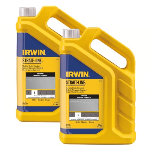 IRWIN Tools STRAIT-LINE 65104 Standard Marking Chalk, 5-pound, White (65104) (Pack of 2) - size: 1 Count (Pack of 2)