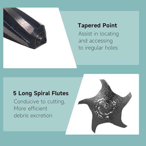 9/16" Chucking Reamer Tapered Drill Bits to Align & Enlarge Holes