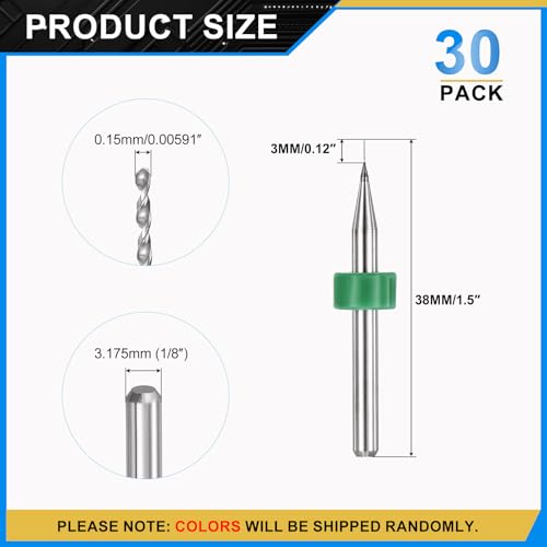 PATIKIL 30 Pack 0.15mm Micro Drill Bits Carbide Tungsten Steel - size: 0.15mm