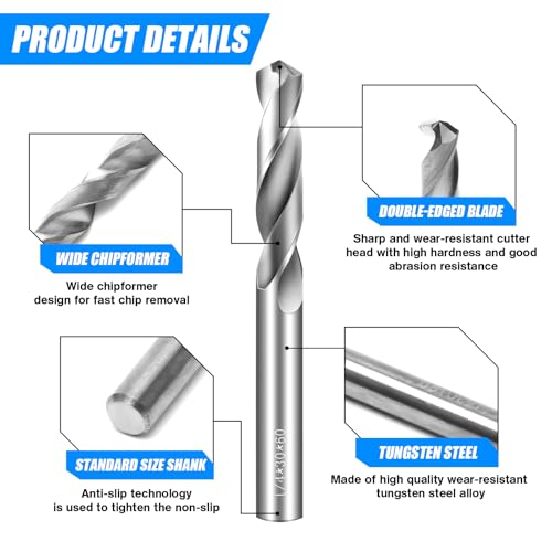 5mm Drill Bits Solid Carbide Drill Bits, Metric Drill Bit Set, Tungsten Carbide Drill Bit Set for Stainless Steel Hardened Steel Cast Iron Alloy Copper, 2 Pcs - size: 5mm