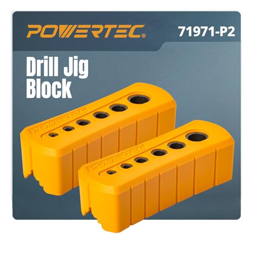 POWERTEC Drill Guide Block for Straight Holes with 6 Bit Sizes (71971-P2) - style: 2PK Multi-Functional Drill Guide Jig Block