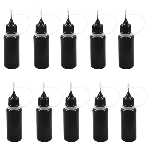 Piutouyar 15ml Black Precision Tip Applicator Bottle, 10 Pcs - size: 15ml