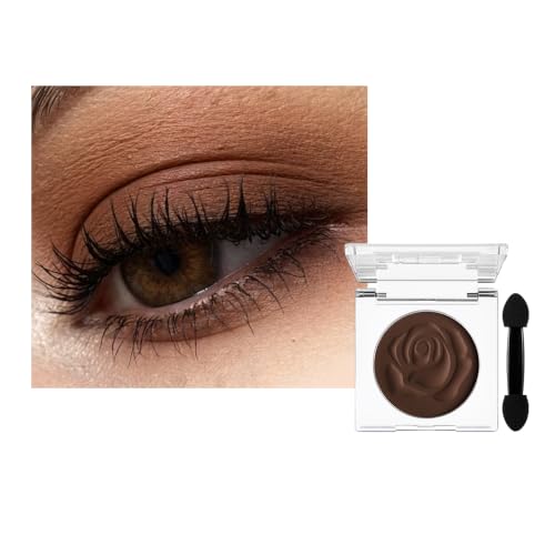DE'LANCI Matte Brown Eyeshadow, Single Coffee Caramel Brown High Pigment Eyeshadow Palette, Waterproof Natural Nude Warm Eye Shadow with Applicator, Easy Use for Women Daily, Festival Makeup - color: Brown