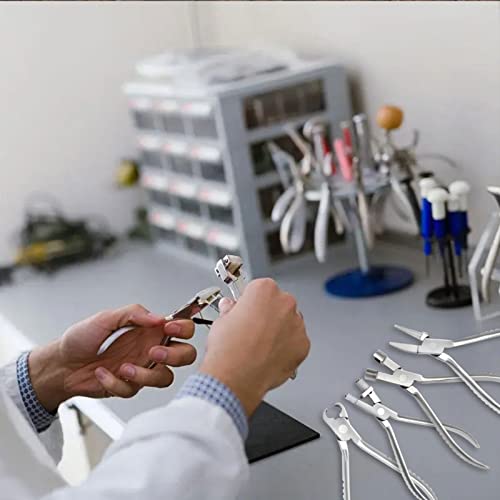 Eyeglasses Frame Pliers 6 Inch Nylon Jaw Half Flat Nose Pliers Glasses Repair & Assembling Tools with Professional Eyeglass Repair Screwdriver - size: G