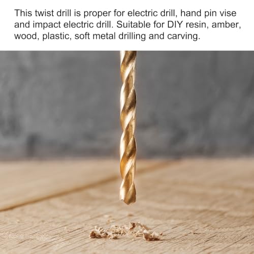 uxcell 6Pcs Mini Twist Drill Bit, 2.2mm Micro Engraving Drill Bits, High-Speed Steel 2.35mm Shank Titanium Coated for DIY Resin, Amber and Wood - size: 2.2mm