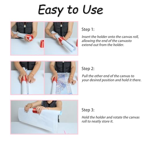HOZOE Diamond Painting Canvas Roll Holder,Fixed Scroll Anti-Roll Bracket,Diamond Scroll Ring Storage Tool,Diamond Painting Art Accessories,3D Printing,2-Pack (pink) - color: pink