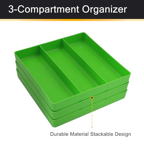 3-Compartment Tool Organizer Tray (1, Green) - color: Green