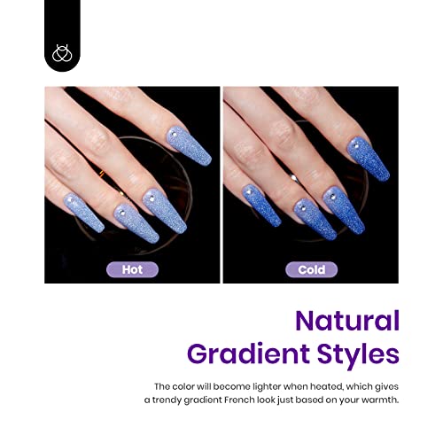 Beetles Color Changing Gel Nail Polish Set 6 Colors Reflective Glitter UV - color: 0-0-Electic Party