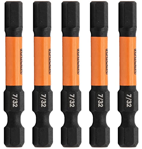 5pc 7/32 Hex Bit Set 2 Inch S2 Steel Impact Allen Wrench Screwdriver Bits - size: 0.219"