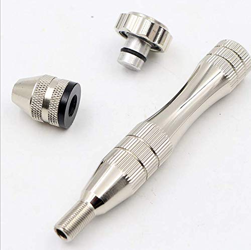 KINGFOREST Hand Drill, 20pc HSS Bits 0.8-3mm, for Wood Resin（Silver） - size: silver-20pcs drills