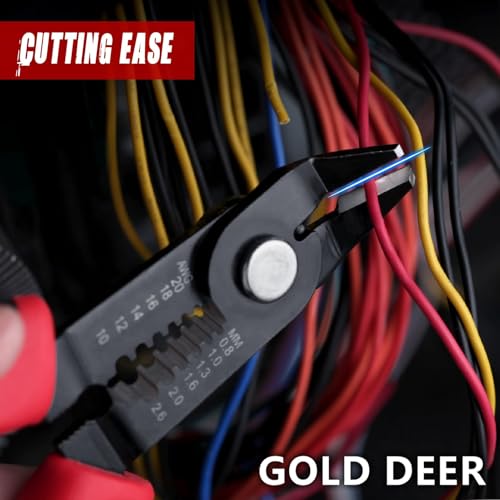5 Inch Wire Cutters Flush Pliers with Supplementary Stripping Handy and Slim Diagonal Cutters 10-20 AWG Wire Stripper Tool Side Cutting Pliers for Electronics Jewelry Crafts