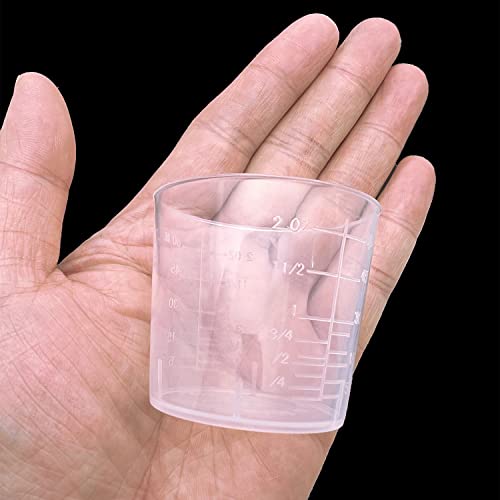 30 Pcs Plastic Graduated Cups, 60ml/2oz Clear Scale Cups