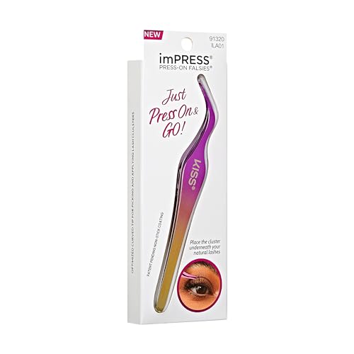 Kiss Impress Press-On Falsies No-Glue False Eyelash Clusters Precision Applicator, 1 Piece, Non-Stick, Ergonomic, Easy to Use