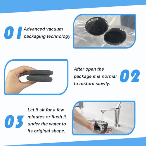 WAFJAMF 2PCS 3.1 Inch Round Paint Sponge Applicator Double-Side Art Black - color: Black-2 Pcs, size: 2