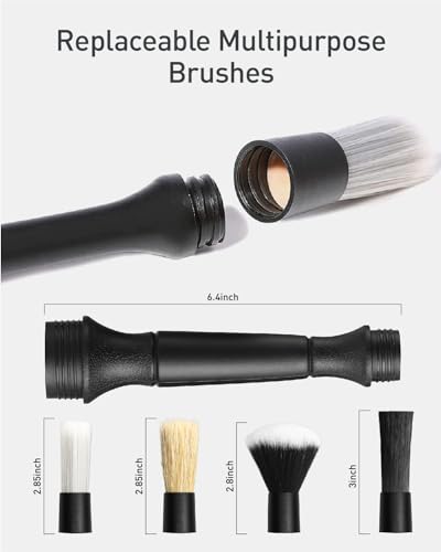 Fantasticlean 9PCS Car Detailing Brush Set, Interior Leather Cleaning - size: IT-ACS03-NT