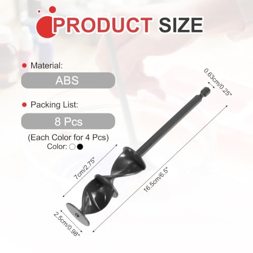 MECCANIXITY 4Pcs Drill Paint Mixer Epoxy Resin Mixer Helix Reusable Stirrer - color: Black/White