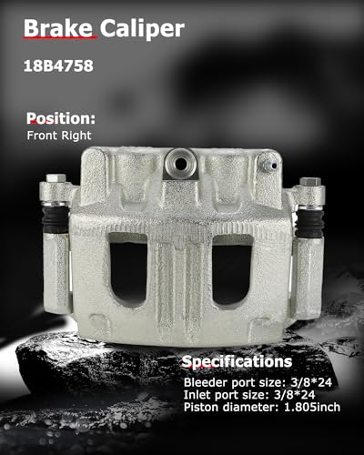 cciyu Front Right Disc Brake Caliper Assembly With Bracket 18B4758 - size: Front Right[18B4758]