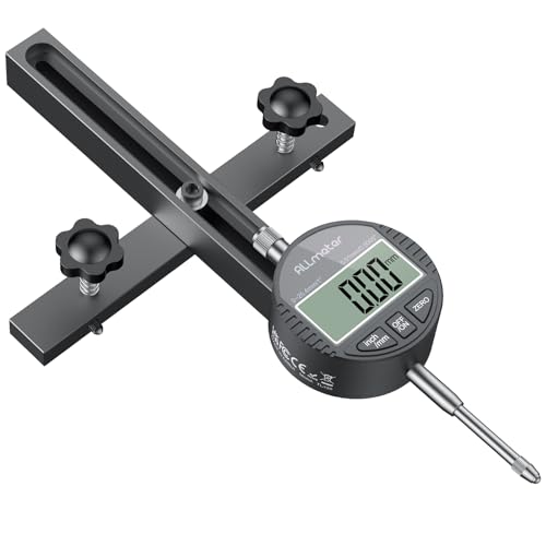 Table Saw Alignment Gauge,Digital Dial Indicator,3/4in Miter Slot - color: Black, size: 0~1 inch straight through