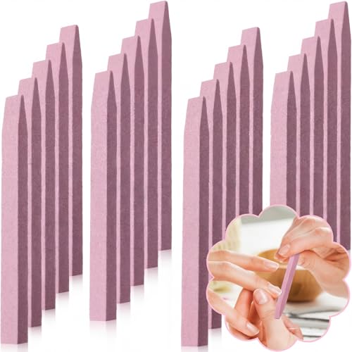 Mudder 20 Pcs Stone Nail File Pumice Stick for Nail Buffing Tool,Pink - color: Pink