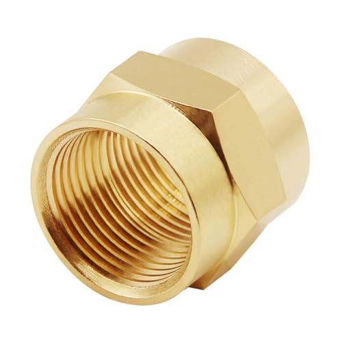 Uenede 1/2 Inch NPT Female Brass Hex Nipple Coupling, 4PCS - size: 1/2"NPT Female