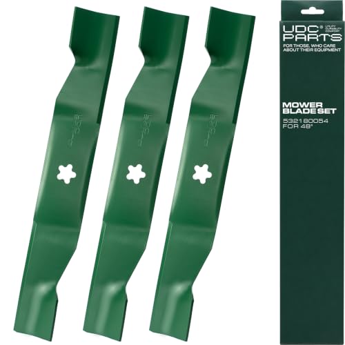 UDC Parts 532180054 Husqvarna 48 Inch Lawn Mower Blades Replacement, 3 Pack - size: 16-3/4" - 5 pt star
