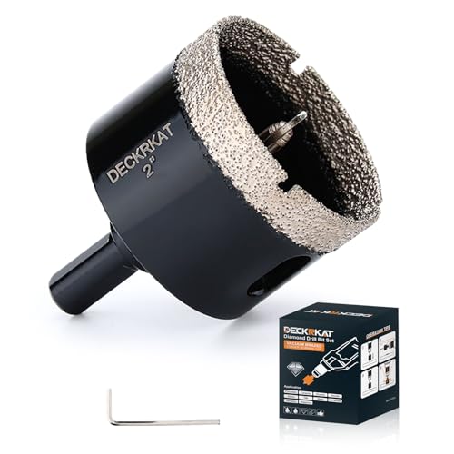 DECKRKAT 2" Diamond Hole-Saw Bits with Pilot Drill Bit - 2" Diamond Tipped Tile Hole Saws with Guiding Bit Accurate Drilling for Porcelain Tile Ceramic Pottery Granite Stone Glass Bottles 50mm - size: 2" X 1Pcs