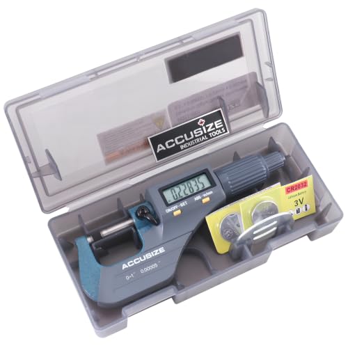 Accusize Industrial Tools Outside Micrometer, 0-1 in/0-25 mm, MD71-0001 - size: 0-1"