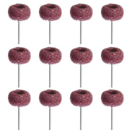 12PCS 25mm Red Abrasive Buffing Wheel, 240 Grit, 3/32" Shank - style: Red