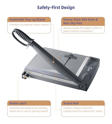 Firbon 12 Inch Guillotine Paper Cutter, Heavy-Duty Paper Trimmers, Gray - color: Gray