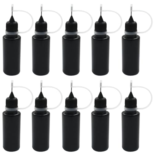 Zorfeter 20ml Black Precision Tip Applicator Bottles, 10 Pcs - size: 20 ml