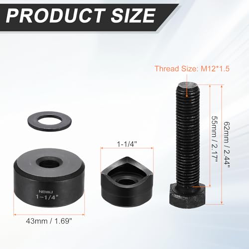 HARFINGTON Sheet Metal Hole Punch 1-1/4" Bearing Steel Circle Hole Puncher - size: 1-1/4"