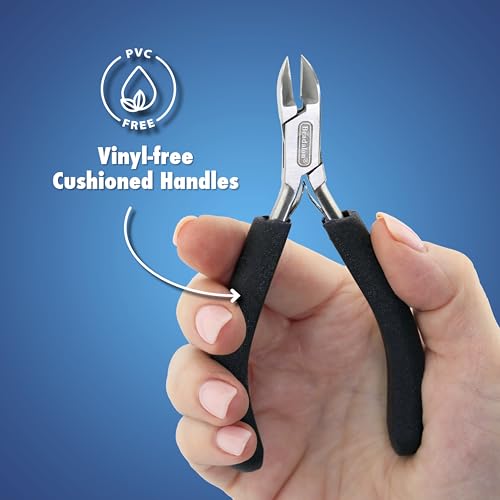 Beadalon Designer Series Semi-Flush Cutter, Black Vinyl-Free Grips, Stainless Steel, Box Joint, Double Leaf Springs, 4.75 in - color: Black, style: Semi-Flush Cutter