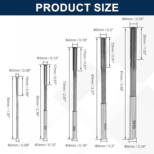 9pcs HSS Chucking Reamer Set, 2-10mm Straight Flute Lathe Reamer, H8 Tolerance Milling Finishing Tool