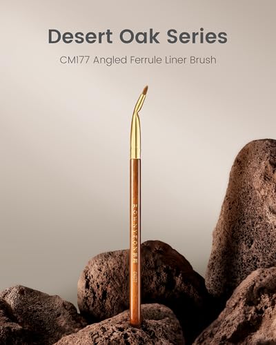 Desert Oak Series Bent Eyeliner Brush - 30° Angled Kolinsky Sable for Sharp Lines & Brows, Luxury Bubinga Handle (CM 177) - color: CM-0177, size: 1 Piece