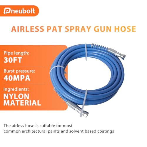 30Ft Airless Paint Sprayer Hose 1/4, 5800 PSI High Pressure - size: 30FT