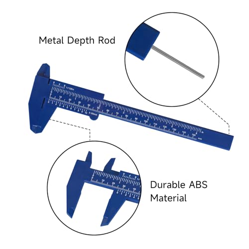 Ultrassist Plastic Vernier Caliper (2pcs), 150 mm Mini Plastic Caliper for School Student, Portable 0-6 Inch Measuring Tools, Sliding Gauge (Pack of 2) - size: 6 to 7.9 Inches (Pack of 2)